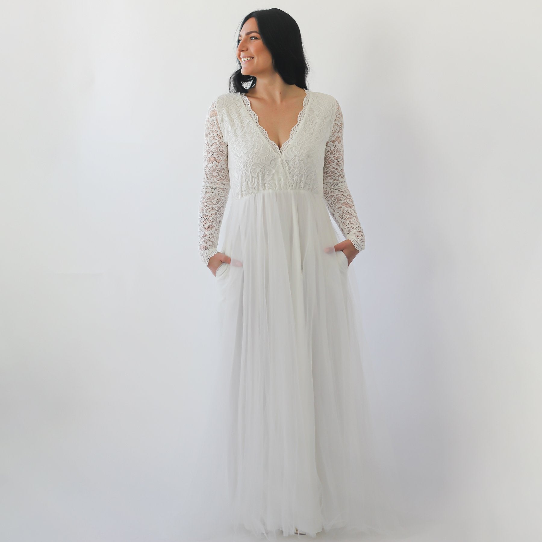 Ivory Wedding Dress With Pockets #1266 ...